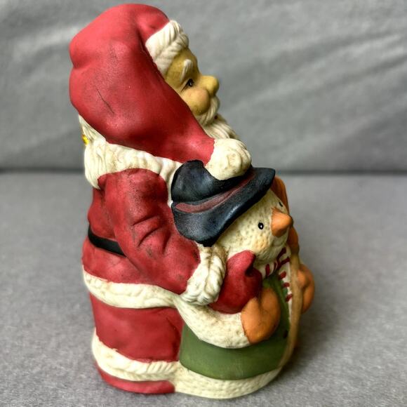 Home Trends Santa Snowman Christmas Porcelain Dinner Bell Ornament Decoration - Picture 4 of 7